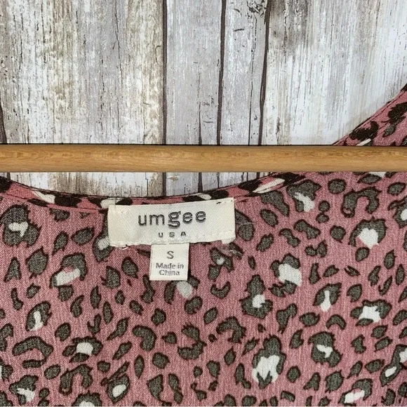 Umgee Mixed Print Floral & Leopard Drape Kimono - Picture 5 of 5